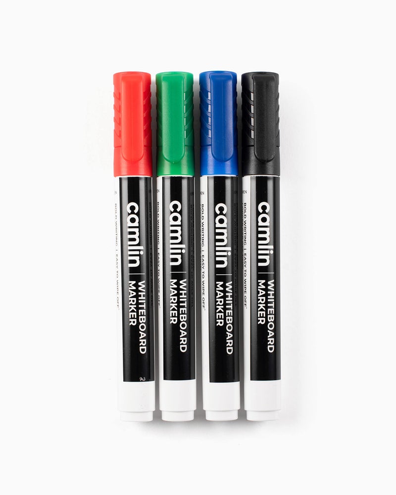 Camlin Pb White Board Marker - Pack of 4 Assorted Colors (Black, Blue, Red, Green) - Image 1